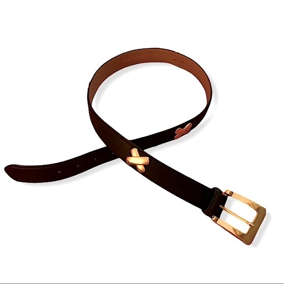 GAIL Labelle Vintage Black Leather Belt M - Picture 1 of 7